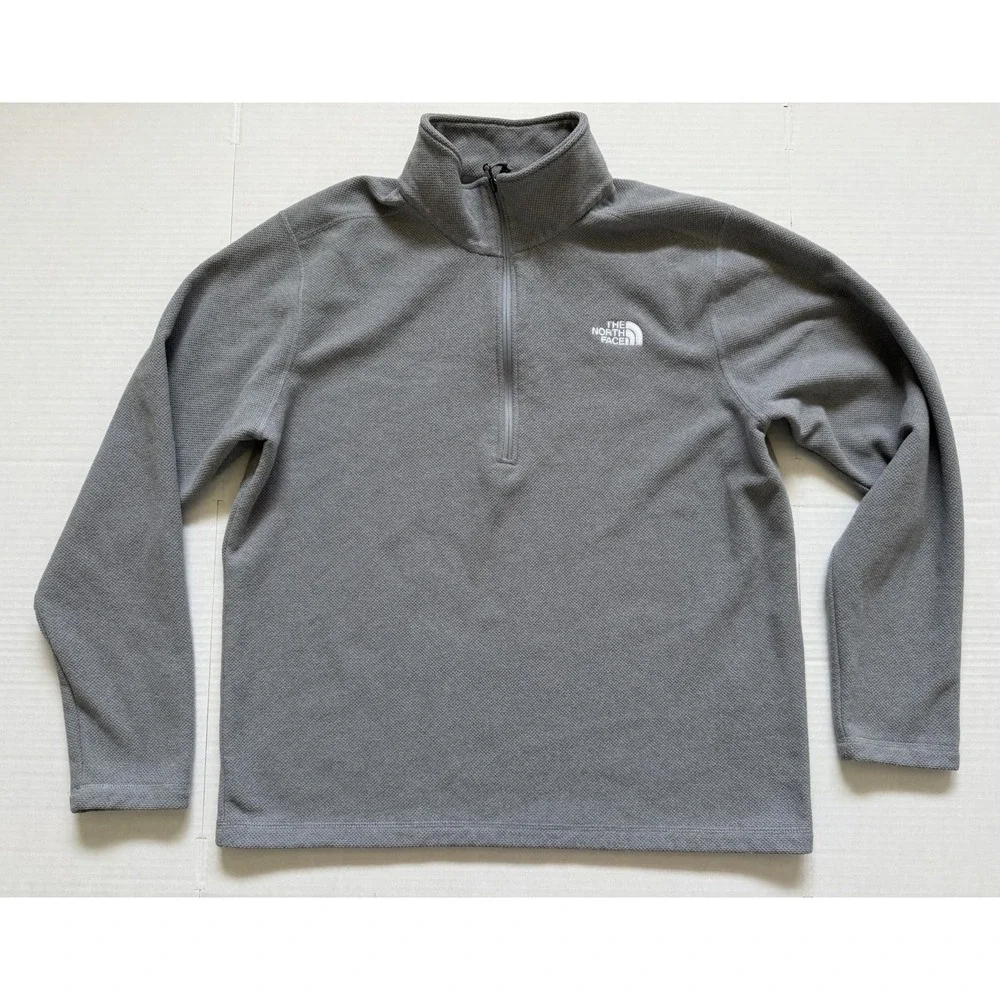 The North Face Men's XL Gray Textured 1/4 Zip Pullover Jacket Sweater
